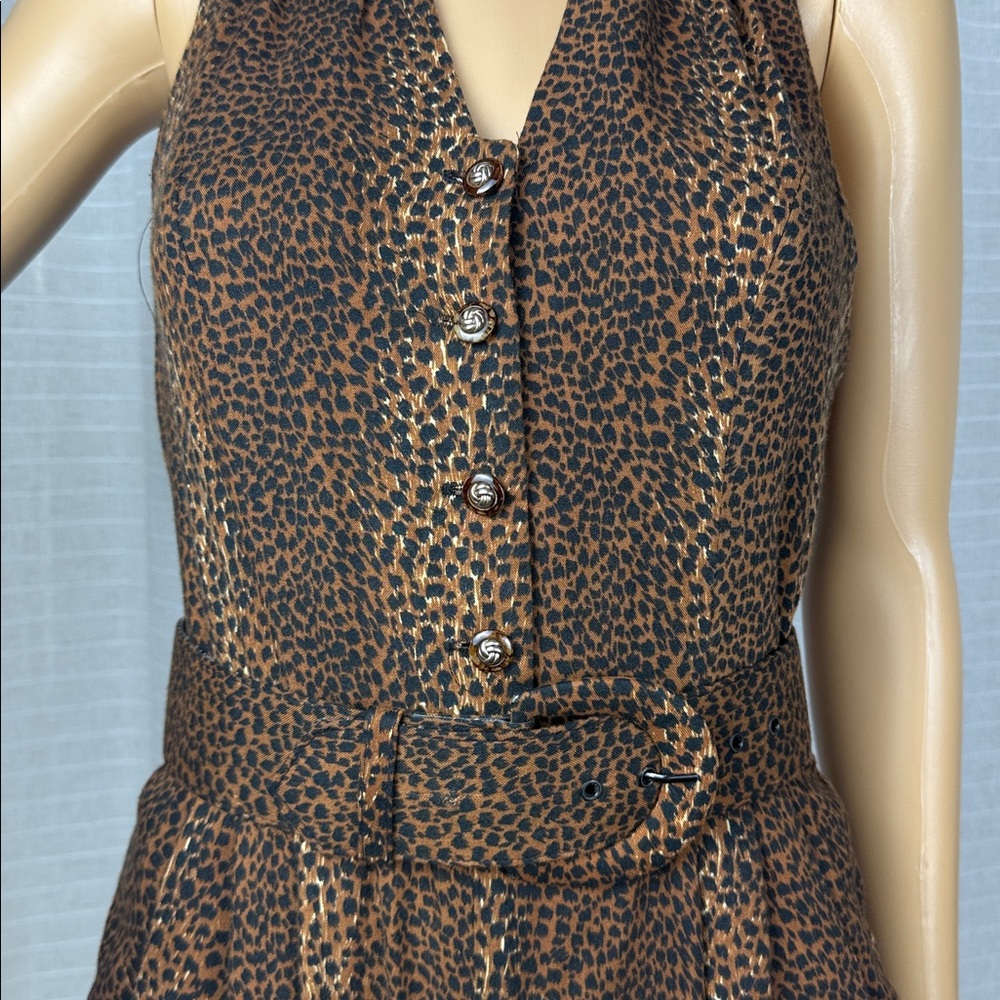 M.J.Carroll Leopard Print Jumpsuit, Size 5-6 - image 4